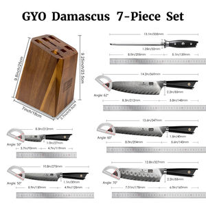 Ensemble de couteaux de <span class=keywords><strong>cuisine</strong></span> <span class=keywords><strong>SHAN</strong></span> <span class=keywords><strong>ZU</strong></span> GYO série 7 pièces, acier japonais super résistant, acier damas, bloc de couteaux de chef avec manche en G10 - Product Image 6