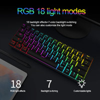 Putih Kablosuz Klavye Laptop Notebook PC BT Nirkabel RGB Gaming DK61 Mekanik 60% Keyboard untuk Ponsel Android