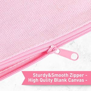 <b>Hot</b> Sales <b>Pink</b> Cotton Zipper Makeup Cosmetic <b>Bags</b> Multi-Purpose Canvas Stationery Pouch With Your Logo Design - Product Image 2