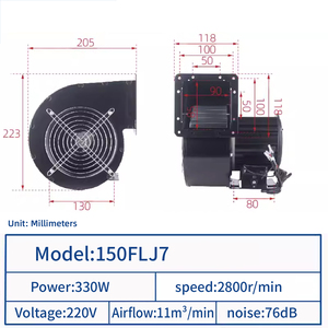 JEEK Portable Single Inlet Forward air Dancer 220v Kipas Sentrifugal Portabel Kecil 330w untuk Inflatable Blower - Product Image 4