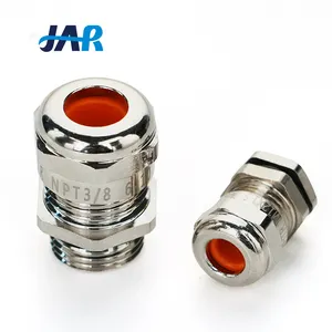 JAR M12 14 16 18 20 22 24 25 27 30 32 3640 42 48 waterproof brass electrical glands UL nickel plated metal cable gland