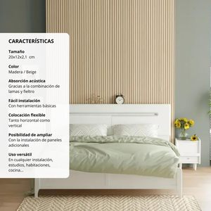 <span class=keywords><strong>Pannello</strong></span> acustico decorativo di Design moderno Masquepack 20x12 <span class=keywords><strong>cm</strong></span> Beige 1 legno di quercia naturale <span class=keywords><strong>MDF</strong></span> pannelli di assorbimento acustico 20x12 <span class=keywords><strong>cm</strong></span> - Product Image 2