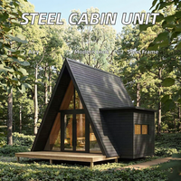 Cabine de glamping triangulaire extensible avec grandes fenêtres en verre, porte de sécurité en acier, salon, protection de l'environnement