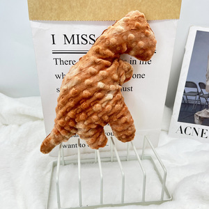 Grenz überschreiten des umwelt freundliches Hot Dog-Spielzeug für Haustiere Quietschen Dinosaurier Plüsch Chicken Nugget Dragon Tränen resistentes Hundes pielzeug - Product Image 3