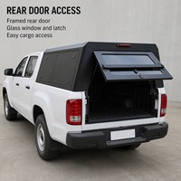 Capot de benne de camion démontable, kit de capot rigide modulaire noir mat, fenêtre avant, porte arrière, rail de toit