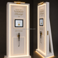 Accesorios para Fiestas de Boda, Fondo de PVC Blanco para Libro de Visitas de Audio, Fondo para Video con Micrófono