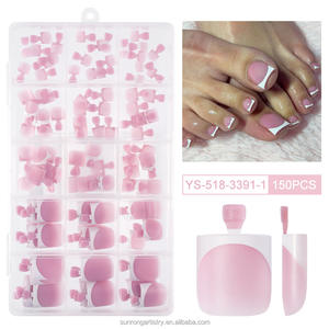150 <span class=keywords><strong>faux</strong></span> ongles français sans couture, courts, carrés, couleur nude, pointes d'ongles, ongles à presser, ongles artificiels pour les orteils - Product Image 5