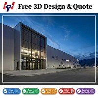 Estructura de Acero Pesado para Almacenes, Naves Industriales, Cobertizos Metálicos, Almacenamiento Industrial, Kit de Estructura de Acero Prefabricada con Soldadura