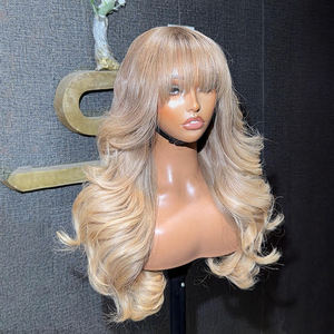 Perruque ondulée sans colle, couleur blond cendré, <span class=keywords><strong>avec</strong></span> racine naturelle pré-épilée, <span class=keywords><strong>cheveux</strong></span> européens, perruque frontale en dentelle 13*6 - Product Image 6