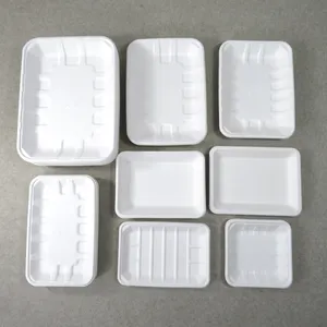 Disposable Biodegradable Sugarcane Pulp Fiber Meat Fruit Vegetable Tray Supermarket Packaging Tray