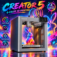 Imprimante 3D automatique Creator 5 à 4 couleurs haute vitesse 600 mm/s, compatible PLA et impression 4 couleurs