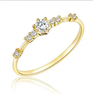 14พันทองแหวนแต่งงานหมั้นเครื่องประดับเงินแหวนหิน CZ แหวนผู้หญิงเซอร์โคเนียเครื่องประดับเงินชุบหัวใจคลาสสิกเจ้อเจียง