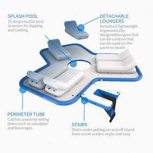Pontón inflable para barco, muelle flotante, Motor, barco, botes de remos, isla flotante para yate, de PVC Material, capacidad de 100-500kg - Product Image 2