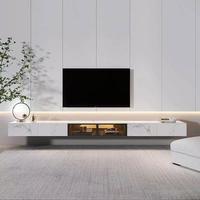 Meuble TV mural flottant minimaliste moderne en bois avec tiroir de rangement pour salon, vente en gros