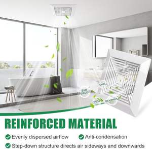 Ventilateur d'évacuation <span class=keywords><strong>de</strong></span> <span class=keywords><strong>salle</strong></span> <span class=keywords><strong>de</strong></span> <span class=keywords><strong>bain</strong></span> électrique en plastique (9x9 pouces) OEM/ODM, couverture <span class=keywords><strong>de</strong></span> ventilateur carrée à ressort pour montage au plafond/au mur - Product Image 3