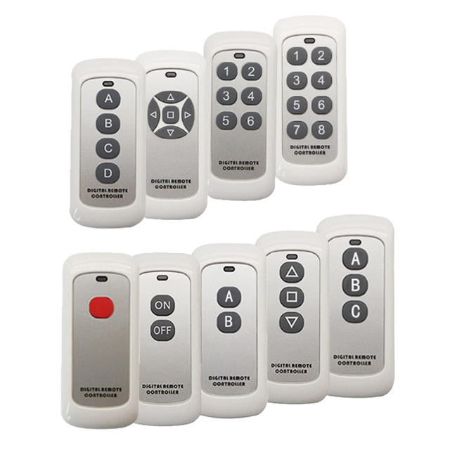 RF Wireless Remote Control 433MHZ 1527 Learning Code 100M with LED Indicator Light Plastic 4 Buttons
