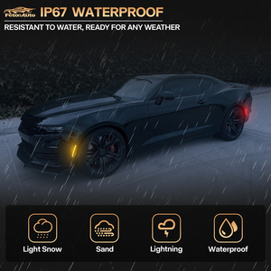 Nuevo guardabarros delantero trasero dinámico rojo ámbar LED luces de posición lateral para Camaro 2016-2023 Cadillac ATS CTS lámparas indicadoras de animación - Product Image 5