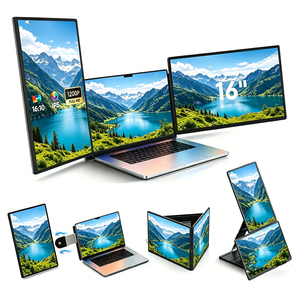 Extensor de Pantalla Triple para Portátil de 16 Pulgadas, FHD 1200P IPS, Monitor Externo Desmontable con Control de Brillo, Compatible con Windows/<span class=keywords><strong>Mac</strong></span>/<span class=keywords><strong>Chrome</strong></span> <span class=keywords><strong>OS</strong></span> - Product Image 1