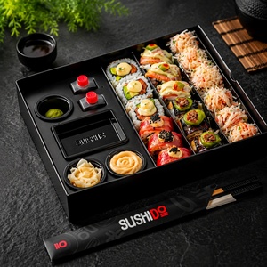 Boîte à sushi personnalisée en gros avec compartiment séparateur, emballage bento à emporter pour la restauration - Product Image 5
