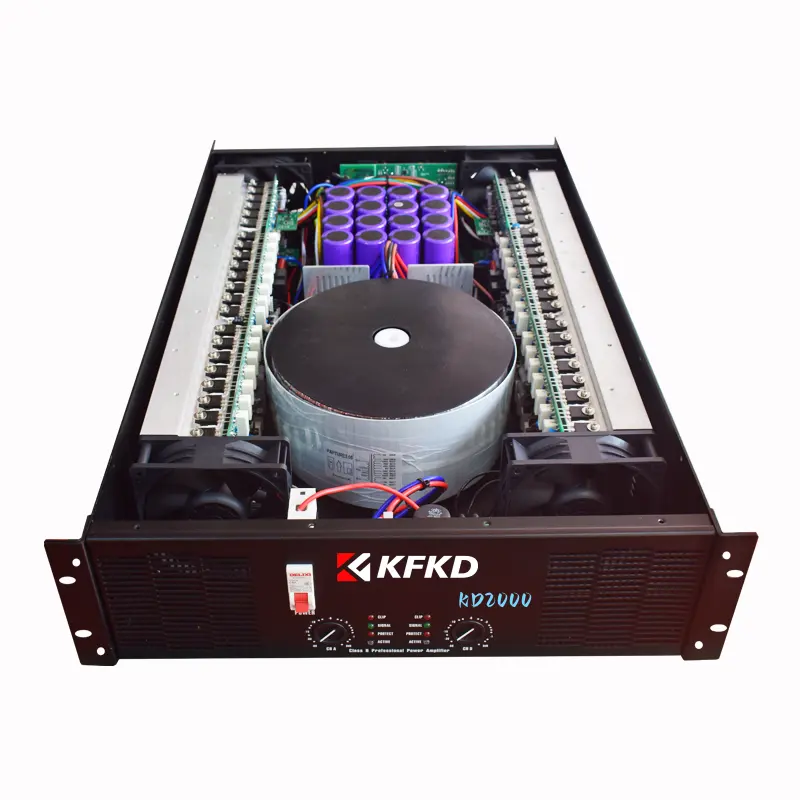 KD2000W * 2 güç amplifikatörü DJ 2 kanallı H sınıfı sahne anti ıslık saf arka sahne amplifikatör