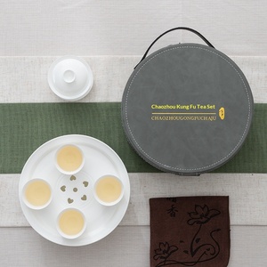 İnce duvarlı Kemik Çini Çay Seti 3 inç Gaiwan 8 inç Tepsi Taşınabilir Açık Hava Seyahat Chaoshan Gongfu Çay Seti Modern Minimalist Tasarım - Product Image 3