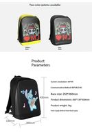Mochila LED Programable para Viajes en Moto y Camping, Mochila para Laptop con Almacenamiento