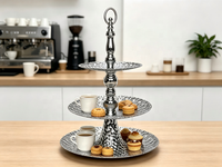Support de plateau en métal texturé martelé, plateau de présentation multi-usages pour desserts, bijoux, décoration de table de mariage ou de fête