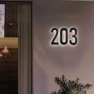 Números de Casa <span class=keywords><strong>LED</strong></span> Halo - Números de Luz 3D de Acero Inoxidable para Montar en la Pared para Decoración del Hogar y Publicidad de Empresas - Product Image 2