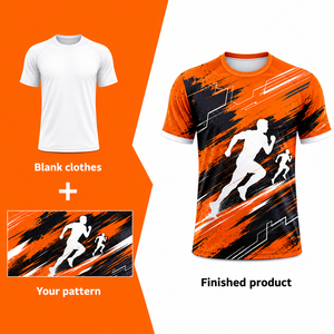 All Over Print Full Sublimation Printing Logo OEM Custom Men's Marathon T-shirts Factory Breathable Quick Dry Crewneck