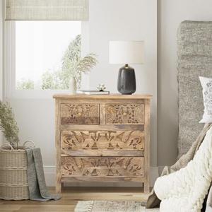 Coffre à tiroirs oriental indien sculpté de qualité supérieure Rangement pour la maison Meuble vintage en bois pour le rangement de la maison et de la boutique - Product Image 2