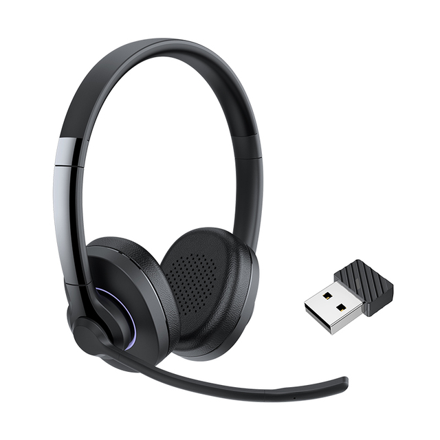 45 Hours 350mAh Wireless Headset Headphone With ENC Noise Canceling for Office Call Center Business  Compatible with Teams