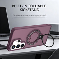 Funda Magnética Antigolpes para Teléfono, con Acabado Mate, TPU y PC, con Protección de 360 Grados °   Anillo Giratorio con Botón Inteligente para Samsung Galaxy S26 Ultra