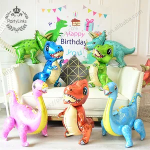 4D行走恐龙箔气球男孩动物气球儿童恐龙生日派对用品侏罗纪世界装饰气球