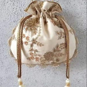 Stunning Designer Potli Bags | Beautiful Zardozi Embellished Work | <b>Unique</b> Party & Wedding <b>Handbag</b> Collection - Product Image 4