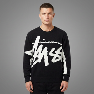 Pull tricoté épais 100 % coton pour homme, imprimé lettres, coupe oversize, manches longues, doux, respirant, décontracté, printemps - Product Image 4