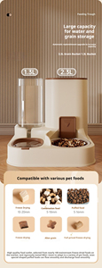 FishPrincess sıcak satış otomatik besleyici 2 in 1 evcil kase köpek kedi maması su sebili ayrılabilir evcil hayvan kaseleri besleyiciler - Product Image 4