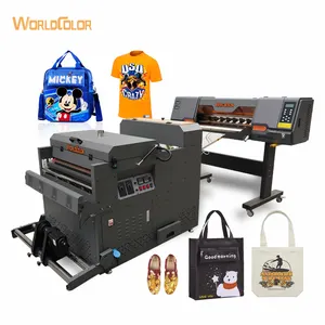 The newest 60cm Two Heads DTF printer with big powder shaker and no need change consumables Air purifier DTF inkjet printer