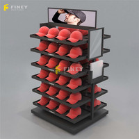 Benutzer definierte bodens tehende Metall karton kappe Shop Display Rack Design Cap Stand Display