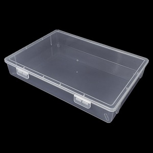 Transparent Storage Box Rectangle 3350 Document Organizer Office Use Double Lock Cover Included - Product Image 3