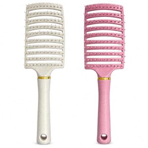 Peine de peluquería profesional con logotipo personalizado, grande, curvo, hueco, con dientes de nailon, diseño de arco hueco, para dar volumen y desenredar el cabello - Product Image 1