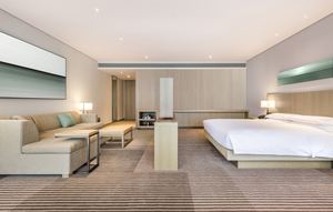 Création Hyatt <span class=keywords><strong>Place</strong></span> hôtel Design moderne Simple finition bois de chêne naturel ensemble de <span class=keywords><strong>lit</strong></span> d'hôtel - Product Image 4