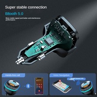 C33 adaptor musik Gigi biru mobil penerima pemancar FM Kit mobil pemutar Audio MP3 Handsfree 3 A USB pengisi daya Cepat Aksesori Mobil