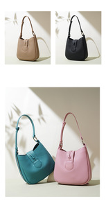 Nouveau sac à bandoulière pour femme en <span class=keywords><strong>cuir</strong></span> véritable personnalisé avec un design tendance, sac seau <span class=keywords><strong>de</strong></span> grande capacité, sac bandoulière décontracté - Product Image 2