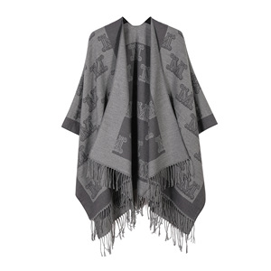 Nouveau femmes hiver Double face respirant Polyester Long épaissi extérieur chaud châle <span class=keywords><strong>Cape</strong></span> haut de gamme en gros - Product Image 2