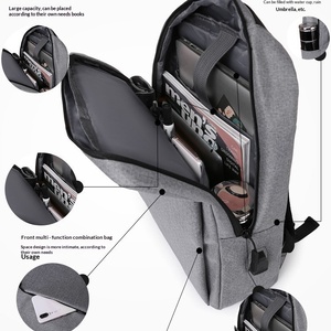 Mochila de Negocios Personalizable de <span class=keywords><strong>Mezclilla</strong></span>, Bolso Escolar Unisex con Impresión de Logotipo, Gran Capacidad de 20-35L, Puerto de Carga USB para Estudiantes, para Computadoras Portátiles - Product Image 4