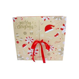 Boîte de calendrier de l'avent de Noël personnalisée avec ruban rouge, boîte cadeau compte à rebours de 24 jours pour les fêtes, OEM disponible - Product Image 2