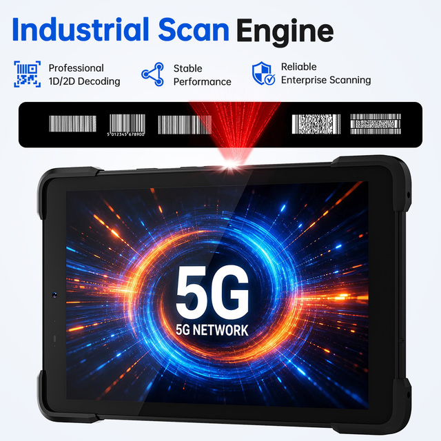 P10 10.1" 5G Rugged Industrial Tablet, Qualcomm Tier MT8791, Android 14 OS up to 16, IP67 5G Full Network PDA 128GB