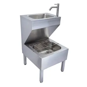 Commercial Stainless Steel Industrial Kitchen Utility Cleaners Sink Mop Sink With Hand Wash Basin