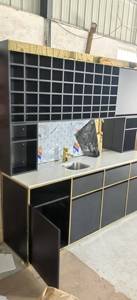 Mueble de Almacenamiento para Salón de Belleza, Color Dorado Personalizable, <span class=keywords><strong>Muebles</strong></span> Comerciales para Salón, Estaciones de Peluquería, Equipo, Lavabo, Exhibidores - Product Image 3
