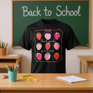 ชั้นประถมศึกษาปีที่สามคือเสื้อยืดแยมสตรอว์เบอร์รี่ของฉันสำหรับเด็กเกรด3Rd - Product Image 3